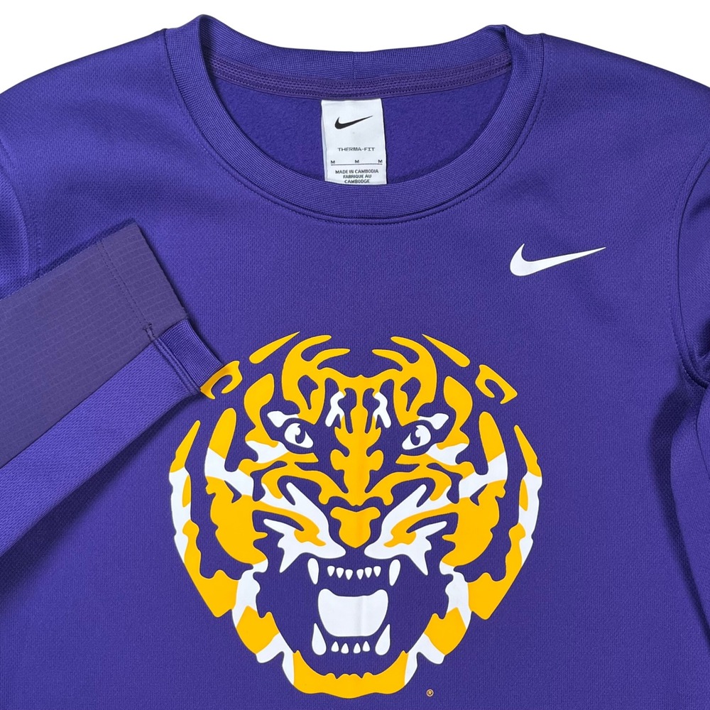 LSU Tigers Nike Therma-FIT Top Women Medium Purple Long Sleeve Graphic Gameday